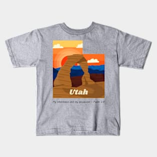 USA State of Utah Psalm 2:8 - My Inheritance and possession Kids T-Shirt